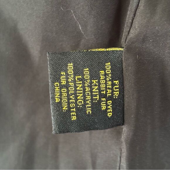 NWT Metric Knits Rabbit Fur Leopard Print Bomber Jacket | XS - Picture 7 of 8